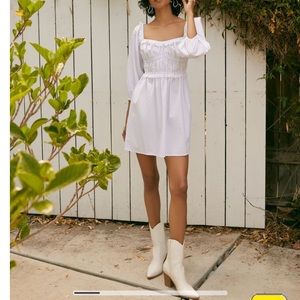 Forever 21 white smocked mini dress
